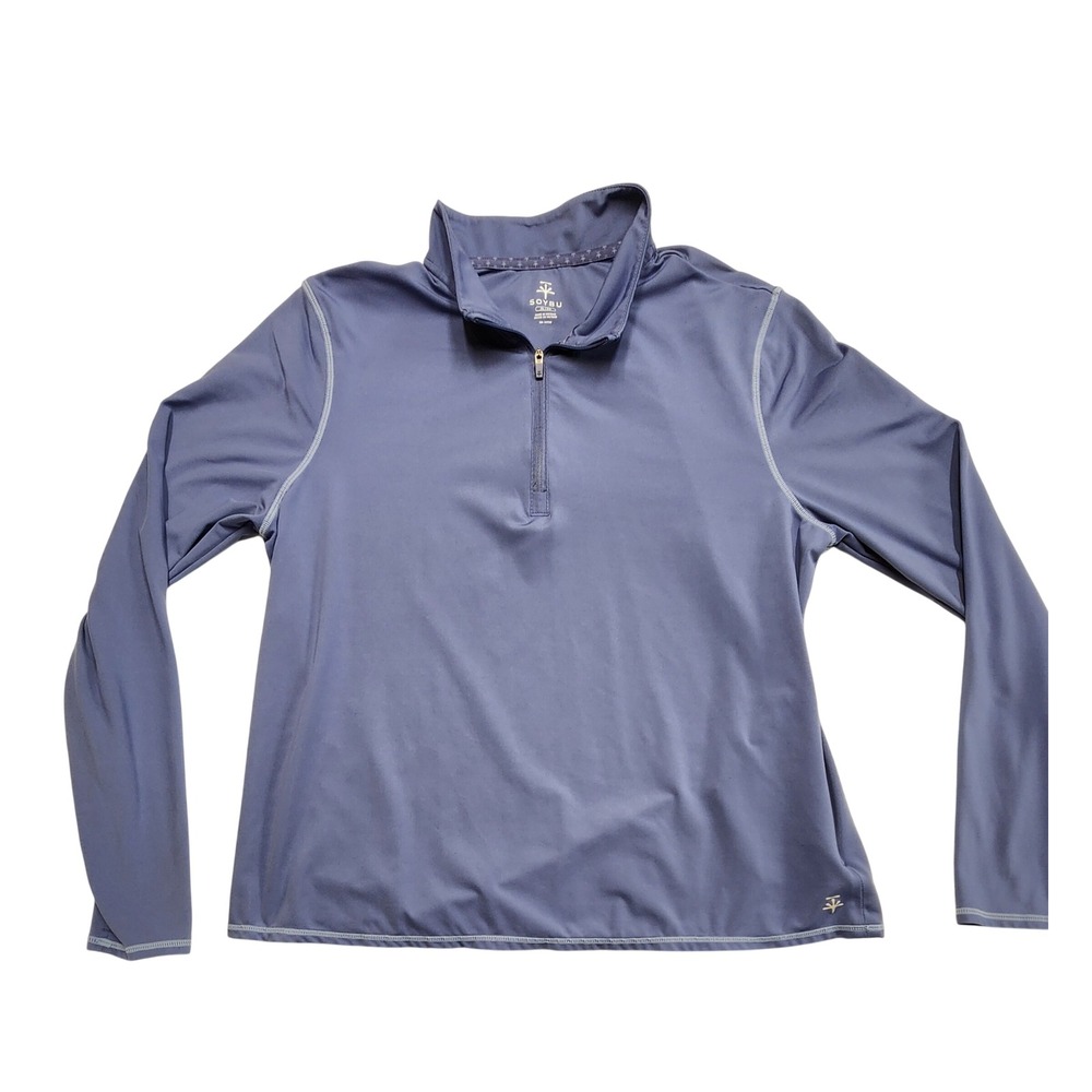 Soybu Mens XL Quarter Zip Pullover Athletic Performance Shirt Blue Gorpcore